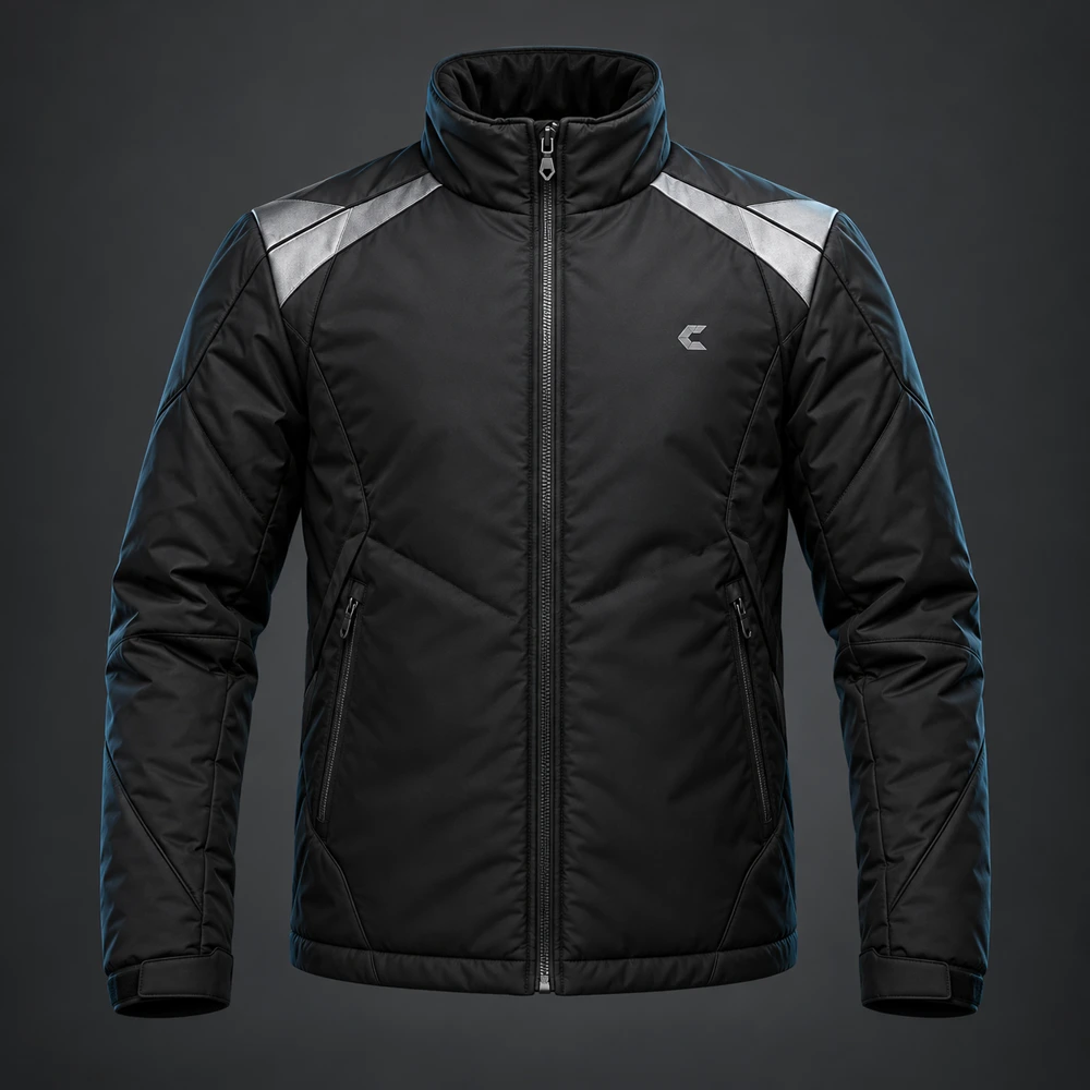 Afterglow Padded Jacket, Black / Silver, Light padding, reflective shoulder panels